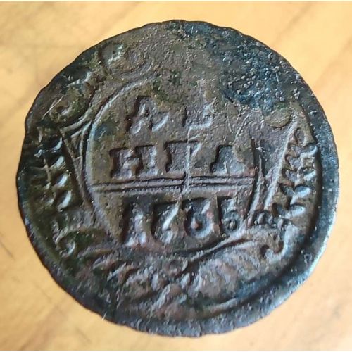 Деньга 1735 год Анна Иоанновна Денга Царская Россия №4