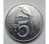 5 рупий 1970 год Индонезия Чёрный дронго