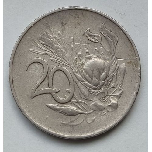 20 центов 1966 год ЮАР Йохан Антонисзон ван Рибек South Africa