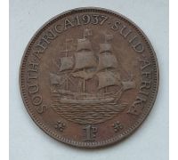 1 пенни 1937 год ЮАР Георг VI