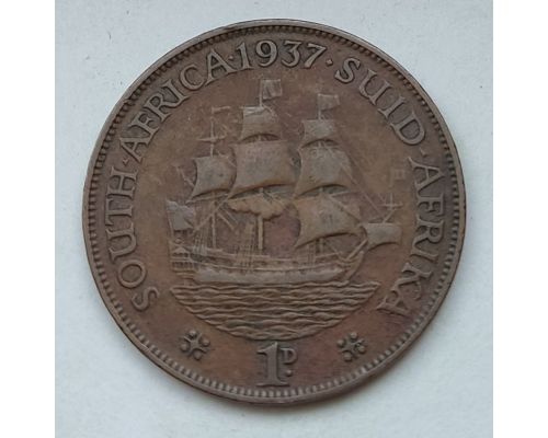 1 пенни 1937 год ЮАР Георг VI