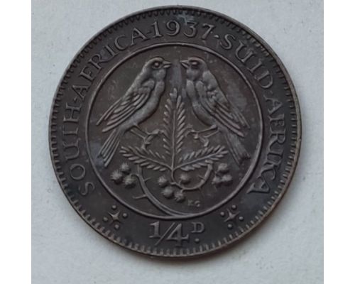 1/4 пенни 1937 год ЮАР Георг VI