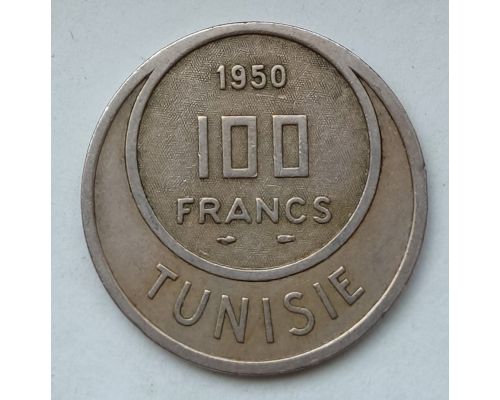 100 франков 1950 год Французский Тунис