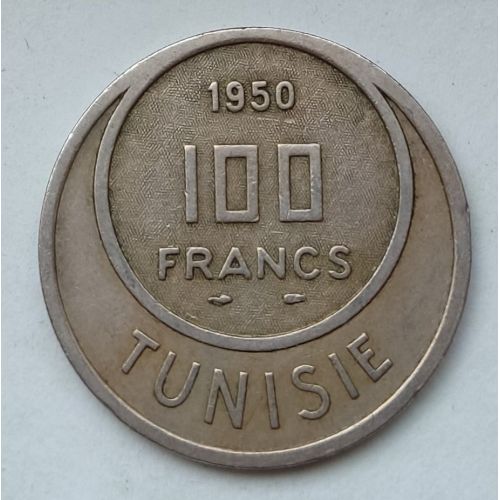 100 франков 1950 год Французский Тунис