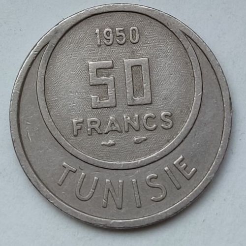 50 франков 1950 год Французский Тунис