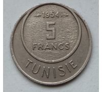 5 франков 1954 год Французский Тунис