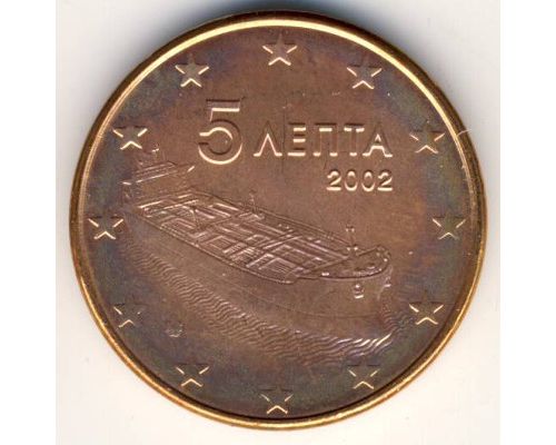 5 евроцентов лепт 2002 год Греция