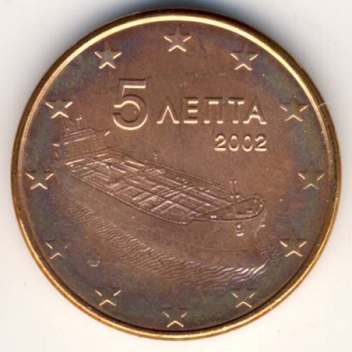 5 евроцентов лепт 2002 год Греция