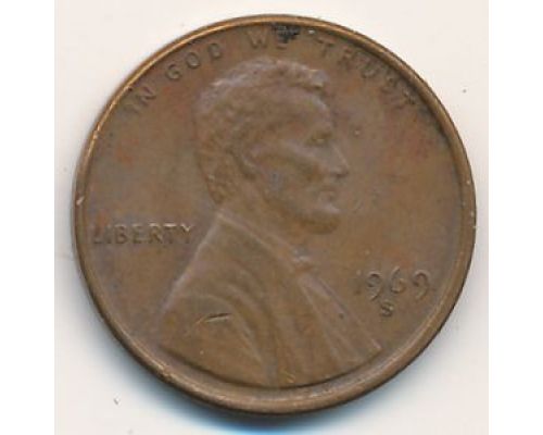 1 цент 1969 год S США