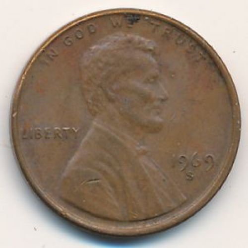1 цент 1969 год S США