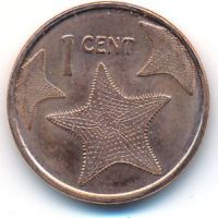 1 цент 2015 год Багамские Острова Морская Звезда (Багамы) UNC состояние