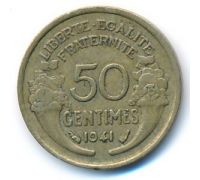 50 сентим 1941 год Франция