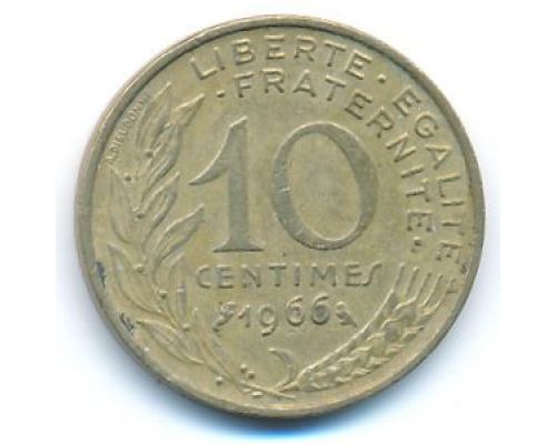 10 сентим 1966 год Франция