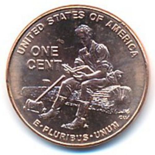 1 цент 2009 год D США Жизнь Линкольна в Индиане