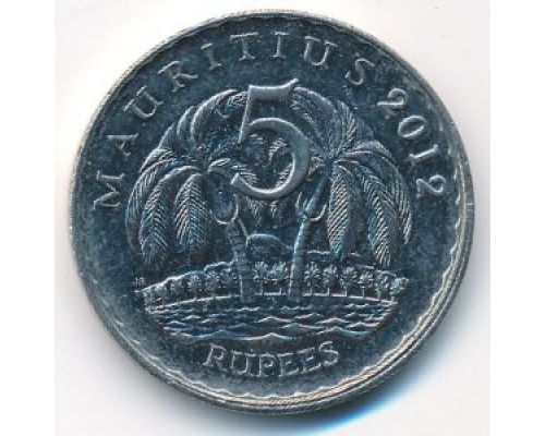 5 рупий 2012 год Маврикий Елизавета II