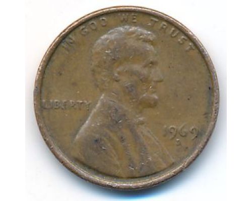 1 цент 1969 год D США