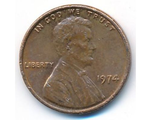 1 цент 1974 года США Америка