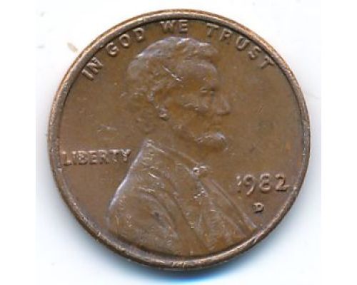 1 цент 1982 год D США