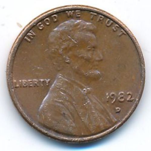 1 цент 1982 год D США