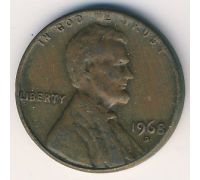 1 цент 1968 год D США
