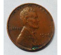 1 цент 1946 год США Пшеничный цент Состояние VF