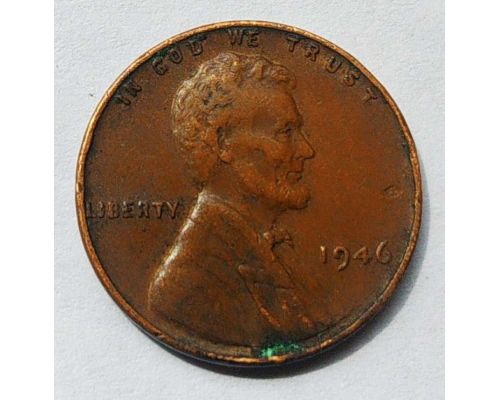 1 цент 1946 год США Пшеничный цент Состояние VF