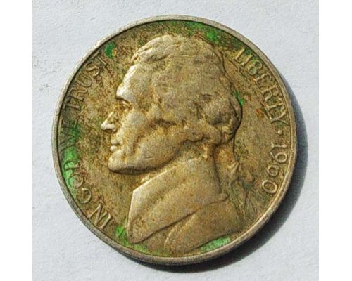 5 центов 1960 D года США состояние VF