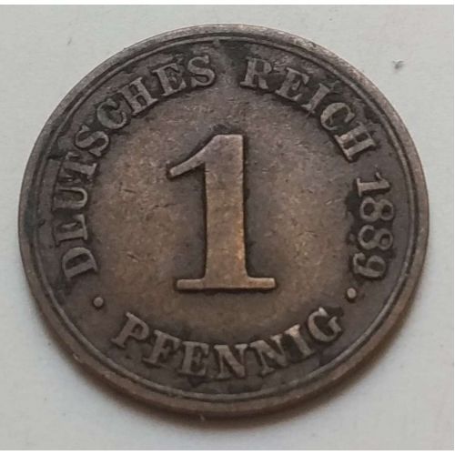 1 пфенниг 1889 год A Германия (Германская Империя) Состояние VF