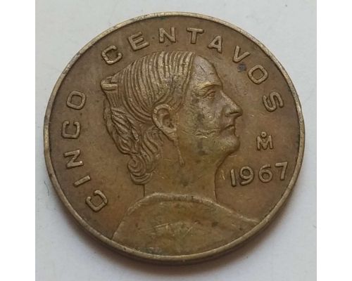 5 сентаво 1967 год Мексика
