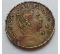 5 сентаво 1969 год Мексика