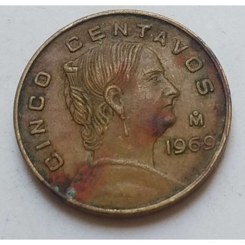 5 сентаво 1969 год Мексика