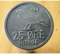 25 эре 1968 год Норвегия Птица