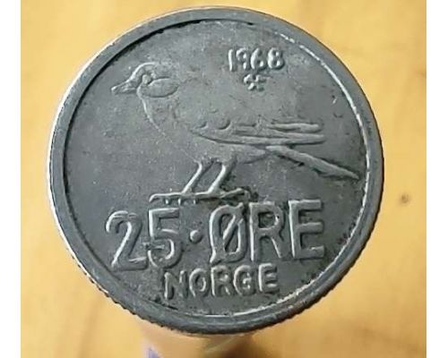 25 эре 1968 год Норвегия Птица