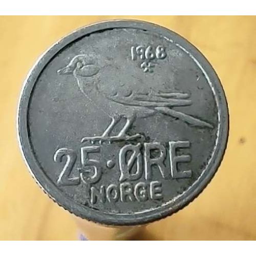 25 эре 1968 год Норвегия. Птица