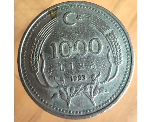 1000 лир 1993 год Турция