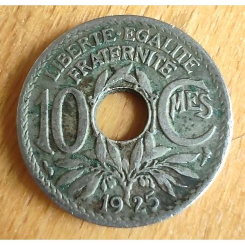10 сентим 1925 год Франция (сантим)