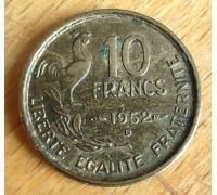 10 франков 1952 B год Франция Петух