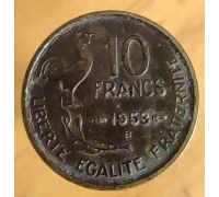 10 франков 1953 B год Франция Петух