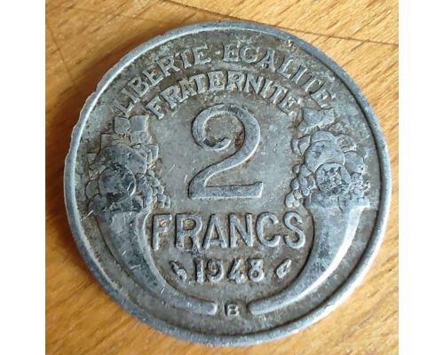 2 франка 1948 B год Франция