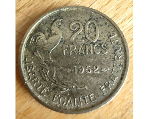 20 франков 1952 год Франция Петух