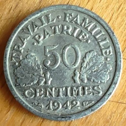 50 сентим 1942 год Франция