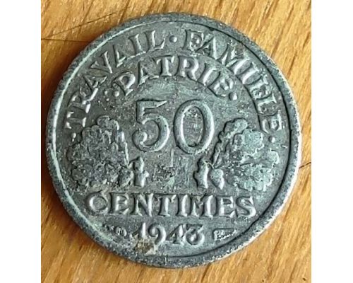 50 сентим 1943 год Франция