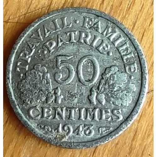 50 сентим 1943 год Франция