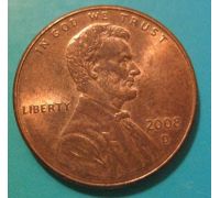 1 цент 2008 год D США