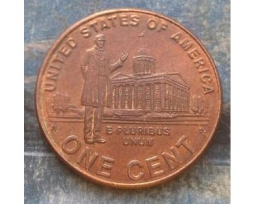 1 цент 2009 год D США Работа Линкольна в Иллинойсе