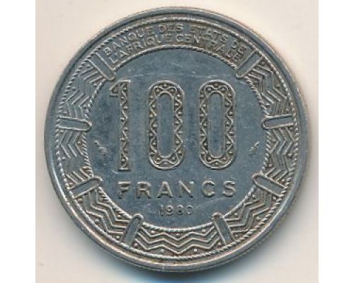 100 франков 1980 год ЧАД редкая