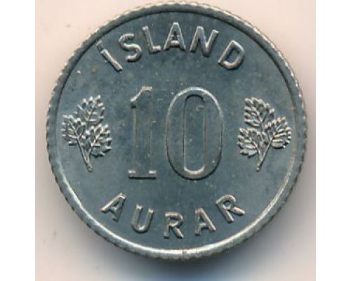 10 эйре 1969 год Исландия (аурар)