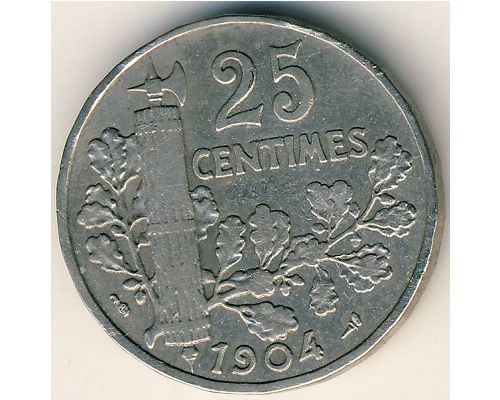 25 сентим 1904 год Франция (сантим)