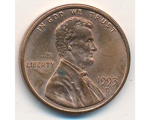 1 цент 1993 год D США