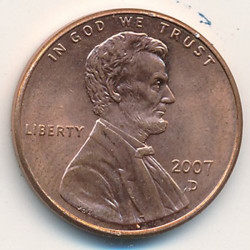 1 цент 2007 год D США